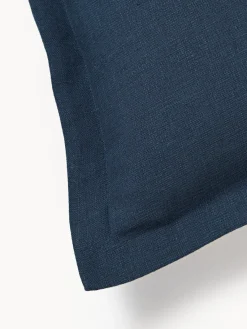 Cojines Decorativos|Mantas></noscript>Westwing Collection Funda de cojín de lino con dobladillo elevado Taryn Azul oscuro