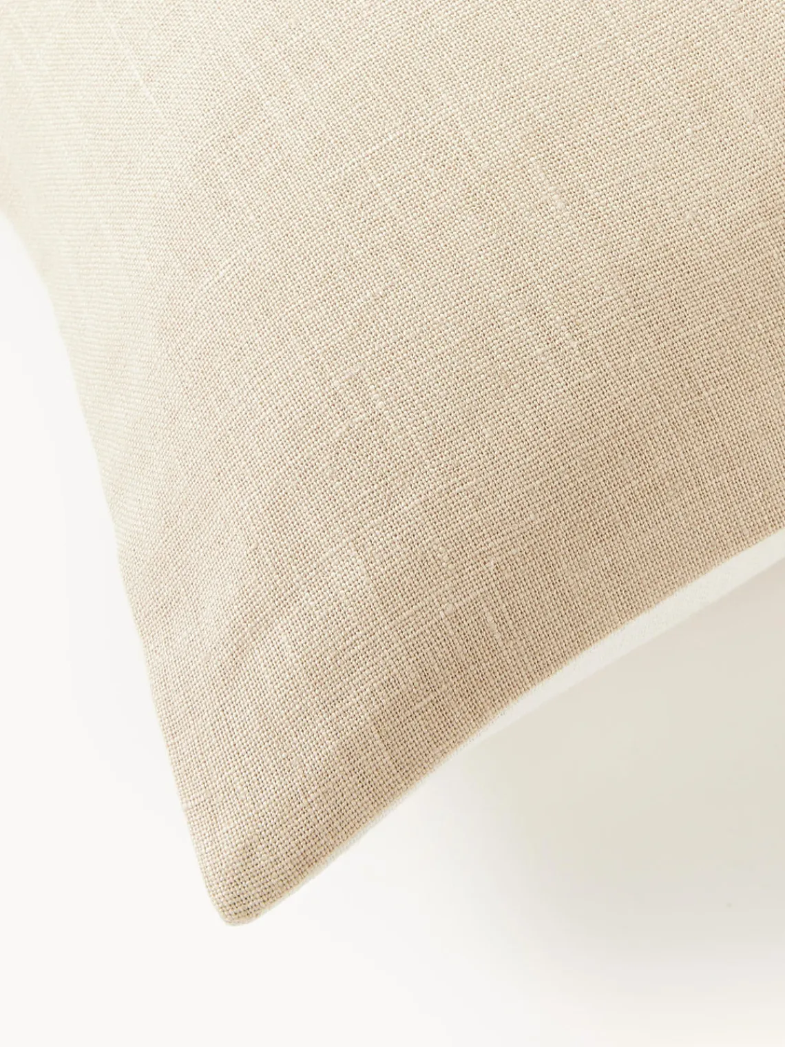 Cojines Decorativos|Mantas>Westwing Collection Funda de cojín de lino Odette Blanco Off White, beige claro