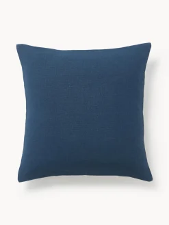 Cojines Decorativos|Mantas>Westwing Collection Funda de cojín de lino Odette Azul oscuro, azul claro