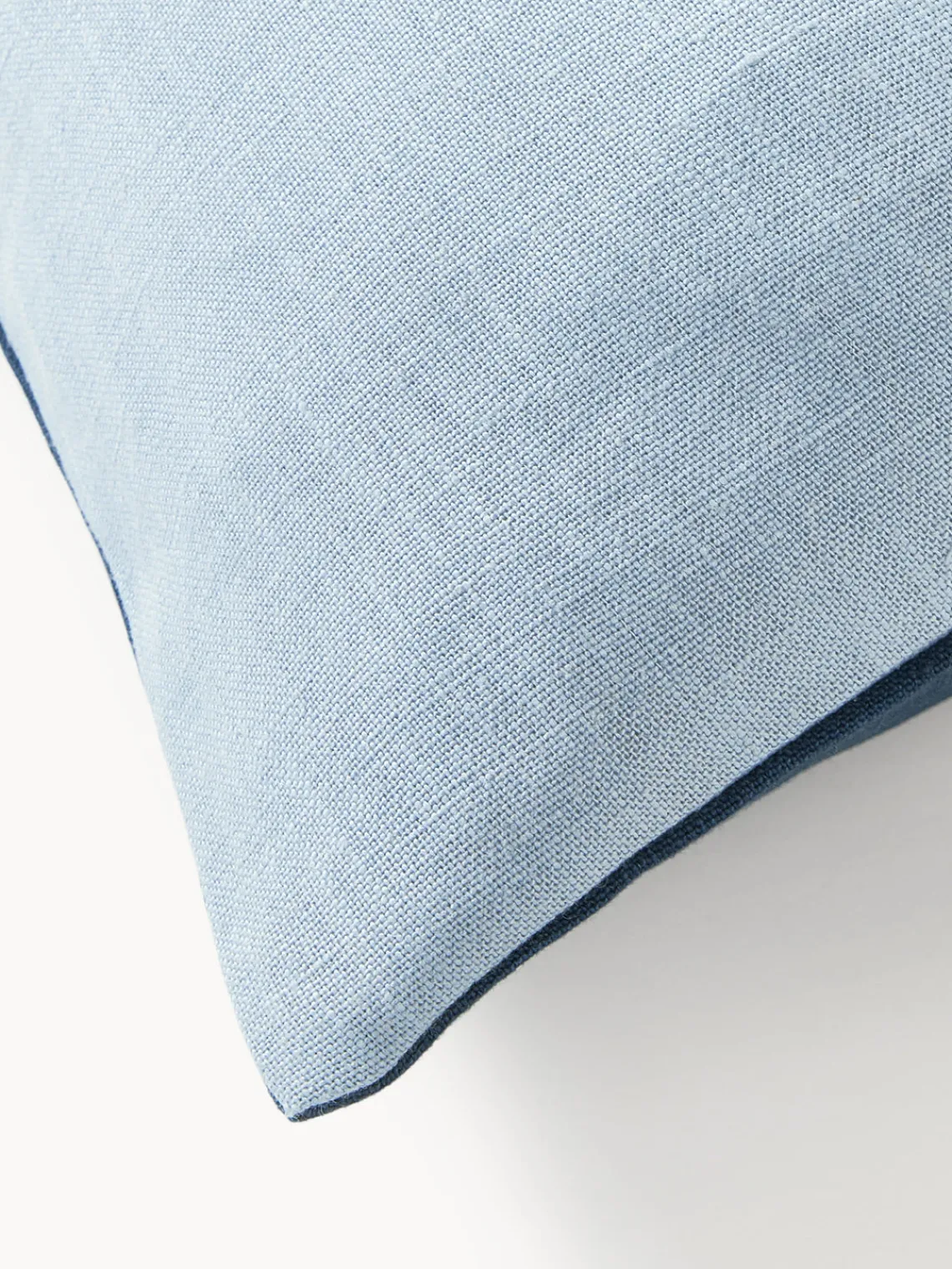 Cojines Decorativos|Mantas>Westwing Collection Funda de cojín de lino Odette Azul oscuro, azul claro