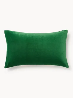 Mantas|Cojines Decorativos></noscript>Westwing Collection Funda de cojín de patchwork de terciopelo Tete Azul, verde oscuro, melocotón, blanco Off White