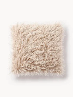 Mantas|Cojines Decorativos>Westwing Collection Funda de cojín de pelo sintético rizado Morten Beige