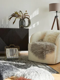 Mantas|Cojines Decorativos>Westwing Collection Funda de cojín de pelo sintético rizado Morten Beige