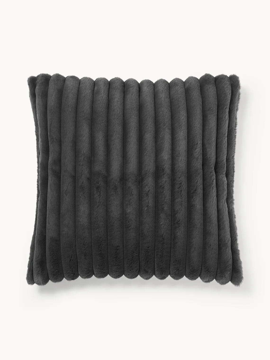 Cojines Decorativos|Mantas>Westwing Collection Funda de cojín de piel sintética Lovey Gris oscuro