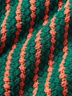 Best Funda de cojín de punto a rayas con volantes Blaise Cojines Decorativos|Mantas