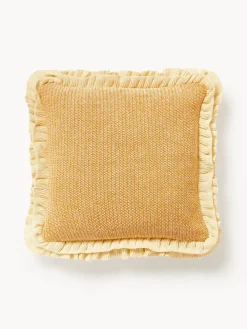 Discount Funda de cojín de punto con volantes Pansy Cojines Decorativos|Mantas