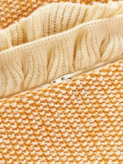 Discount Funda de cojín de punto con volantes Pansy Cojines Decorativos|Mantas