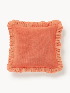 Outlet Funda de cojín de punto con volantes Pansy Mantas|Cojines Decorativos