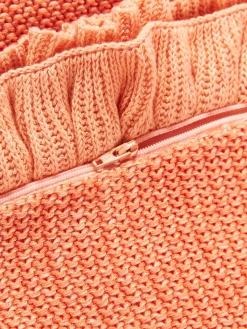 Outlet Funda de cojín de punto con volantes Pansy Mantas|Cojines Decorativos