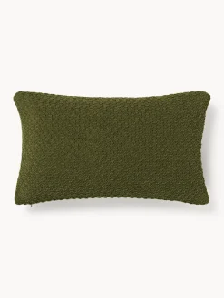 Cojines Decorativos|Mantas>Westwing Collection Funda de cojín de punto de chenilla Everly Verde oscuro