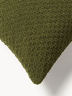 Cojines Decorativos|Mantas>Westwing Collection Funda de cojín de punto de chenilla Everly Verde oscuro