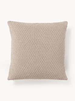 Cojines Decorativos|Mantas>Westwing Collection Funda de cojín de punto de chenilla Everly Turrón