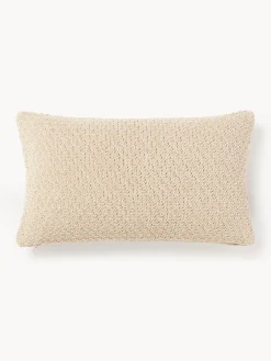 Cojines Decorativos|Mantas>Westwing Collection Funda de cojín de punto de chenilla Everly Beige claro