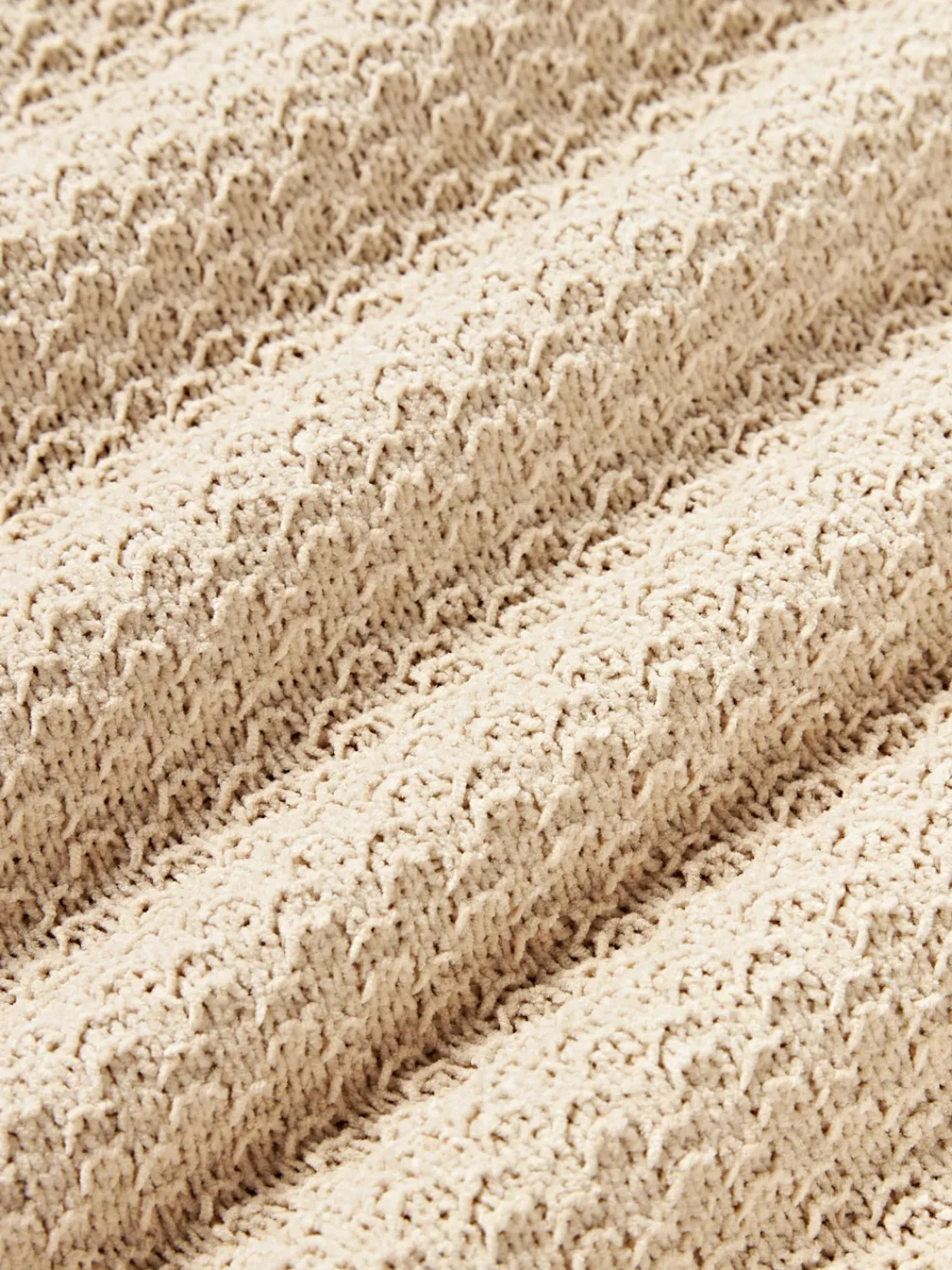 Cojines Decorativos|Mantas>Westwing Collection Funda de cojín de punto de chenilla Everly Beige claro