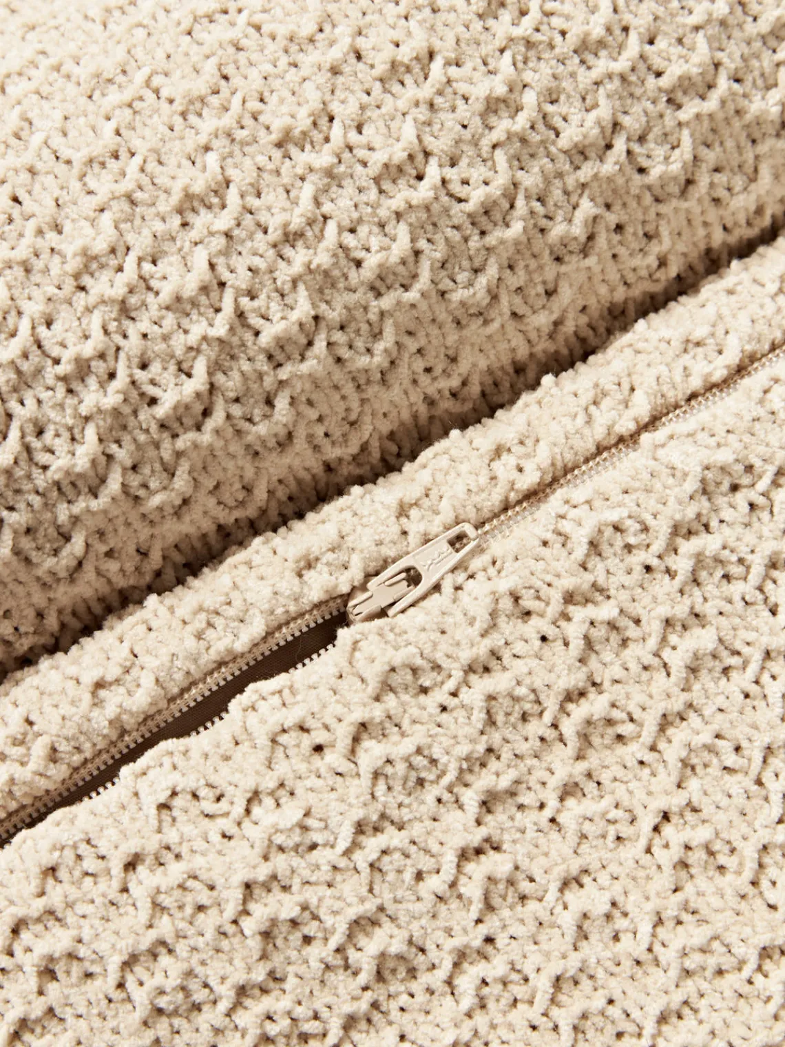 Cojines Decorativos|Mantas>Westwing Collection Funda de cojín de punto de chenilla Everly Beige claro