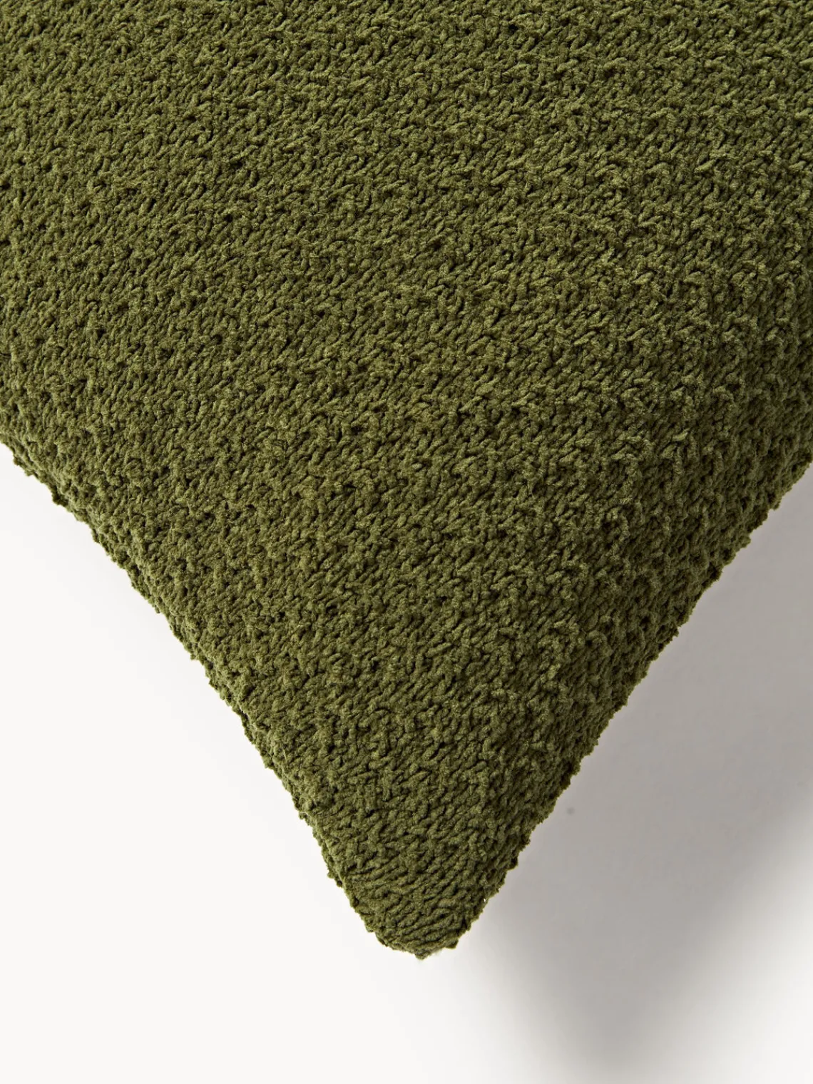 Cojines Decorativos|Mantas>Westwing Collection Funda de cojín de punto de chenilla Everly Verde oscuro