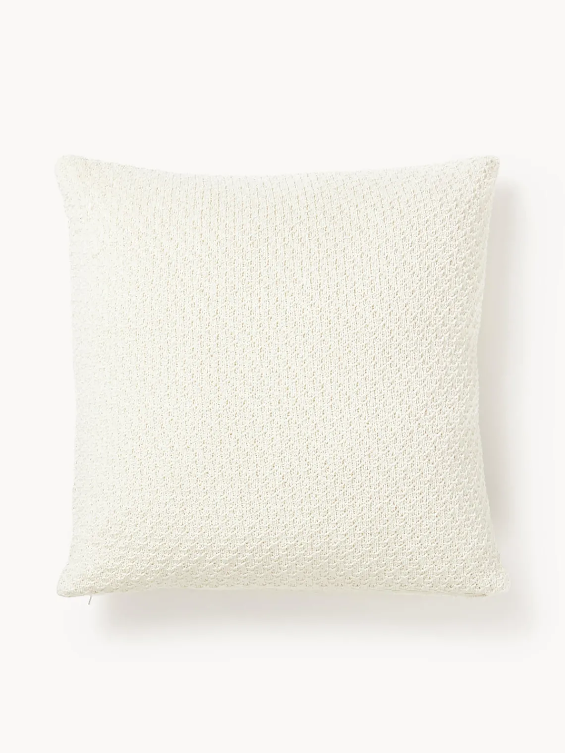 Cojines Decorativos|Mantas>Westwing Collection Funda de cojín de punto de chenilla Everly Blanco Off White