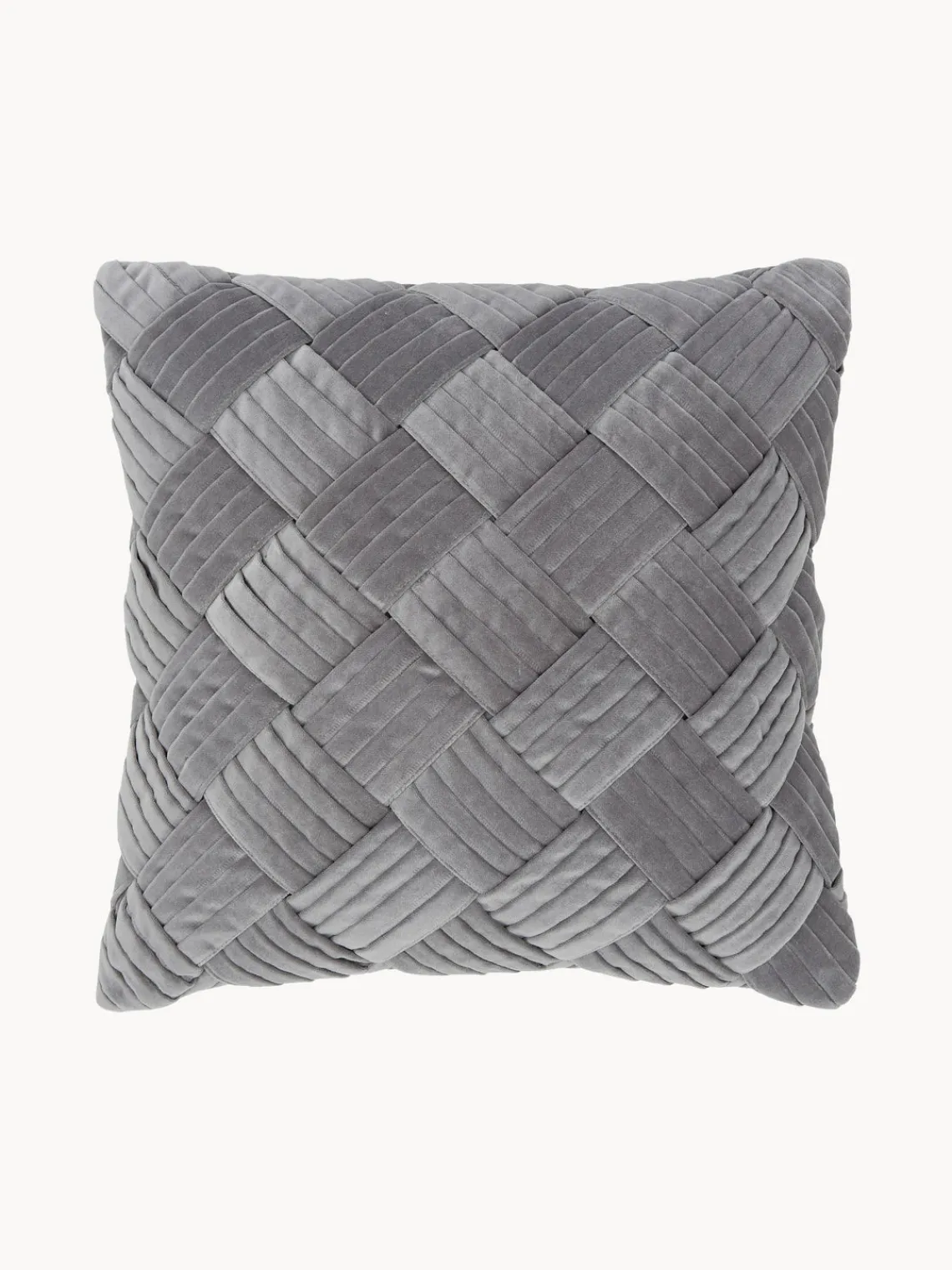 Cojines Decorativos|Mantas>Westwing Collection Funda de cojín de terciopelo texturizada Sina Gris