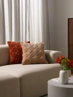 Cojines Decorativos|Mantas>Westwing Collection Funda de cojín de terciopelo texturizada Sina Ocre