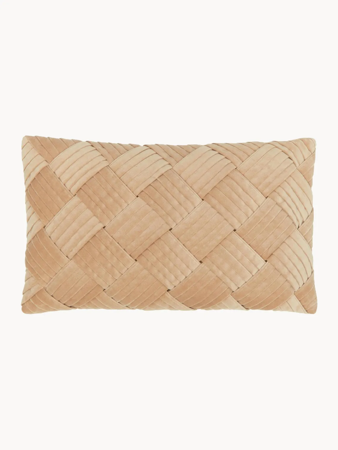 Cojines Decorativos|Mantas>Westwing Collection Funda de cojín de terciopelo texturizada Sina Beige