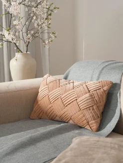Cojines Decorativos|Mantas>Westwing Collection Funda de cojín de terciopelo texturizada Sina Beige