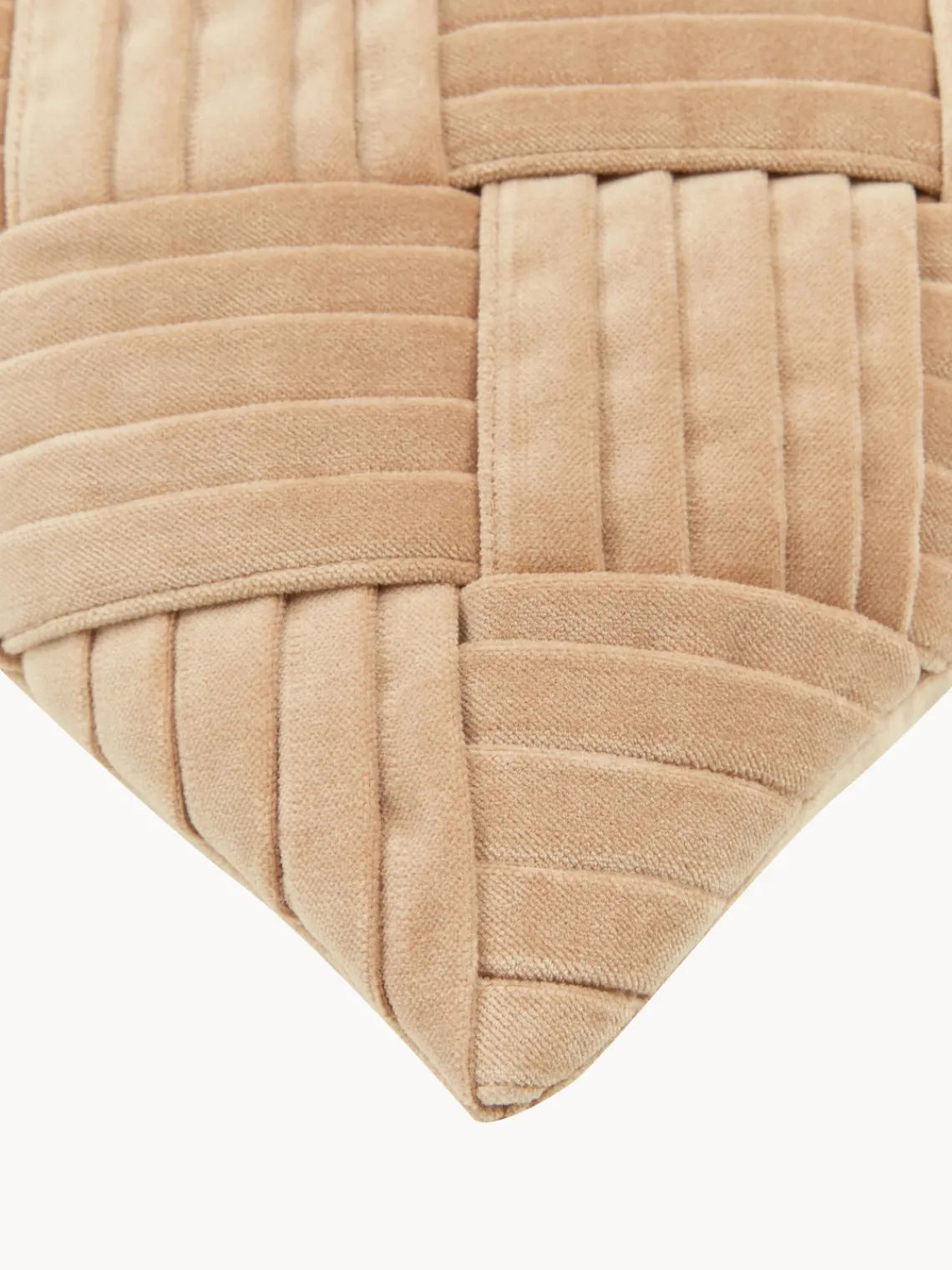 Cojines Decorativos|Mantas>Westwing Collection Funda de cojín de terciopelo texturizada Sina Beige