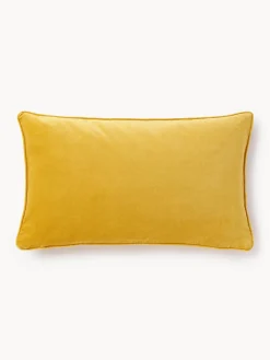 Mantas|Cojines Decorativos>Westwing Collection Funda de cojín de terciopelo Dana Amarillo sol