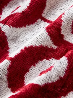 Cojines Decorativos|Mantas></noscript>Les Ottomans Funda de cojín de terciopelo con estampado abstracto Velvety Beige claro, rosa