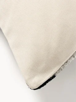 Cojines Decorativos|Cojines Decorativos></noscript>Les Ottomans Funda de cojín de terciopelo con estampado zigzag Velvety Beige, negro