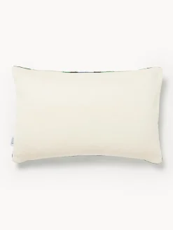 Cojines Decorativos|Mantas>Les Ottomans Funda de cojín de terciopelo con estampado abstracto Velvety Azul, verde, blanco