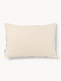 Cojines Decorativos|Mantas>Les Ottomans Funda de cojín de terciopelo con estampado abstracto Velvety Rosa, negro, blanco