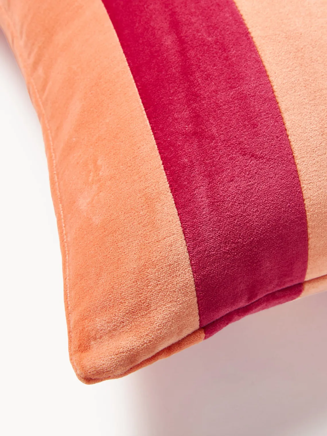 Cojines Decorativos|Cojines Decorativos>Westwing Collection Funda de cojín de terciopelo patchwork Remus Melocotón, rosa