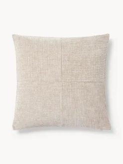 Funda de cojín de terciopelo de estructura lineal fina Fiona Mantas|Cojines Decorativos