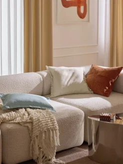 Sale Funda de cojín de terciopelo de estructura lineal fina Fiona Mantas|Cojines Decorativos