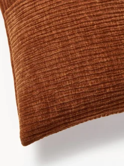 Sale Funda de cojín de terciopelo de estructura lineal fina Fiona Mantas|Cojines Decorativos