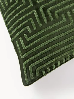 Hot Funda de cojín de terciopelo con bordado de chenilla Stormi Mantas|Cojines Decorativos