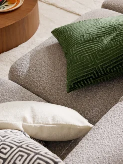 Hot Funda de cojín de terciopelo con bordado de chenilla Stormi Mantas|Cojines Decorativos