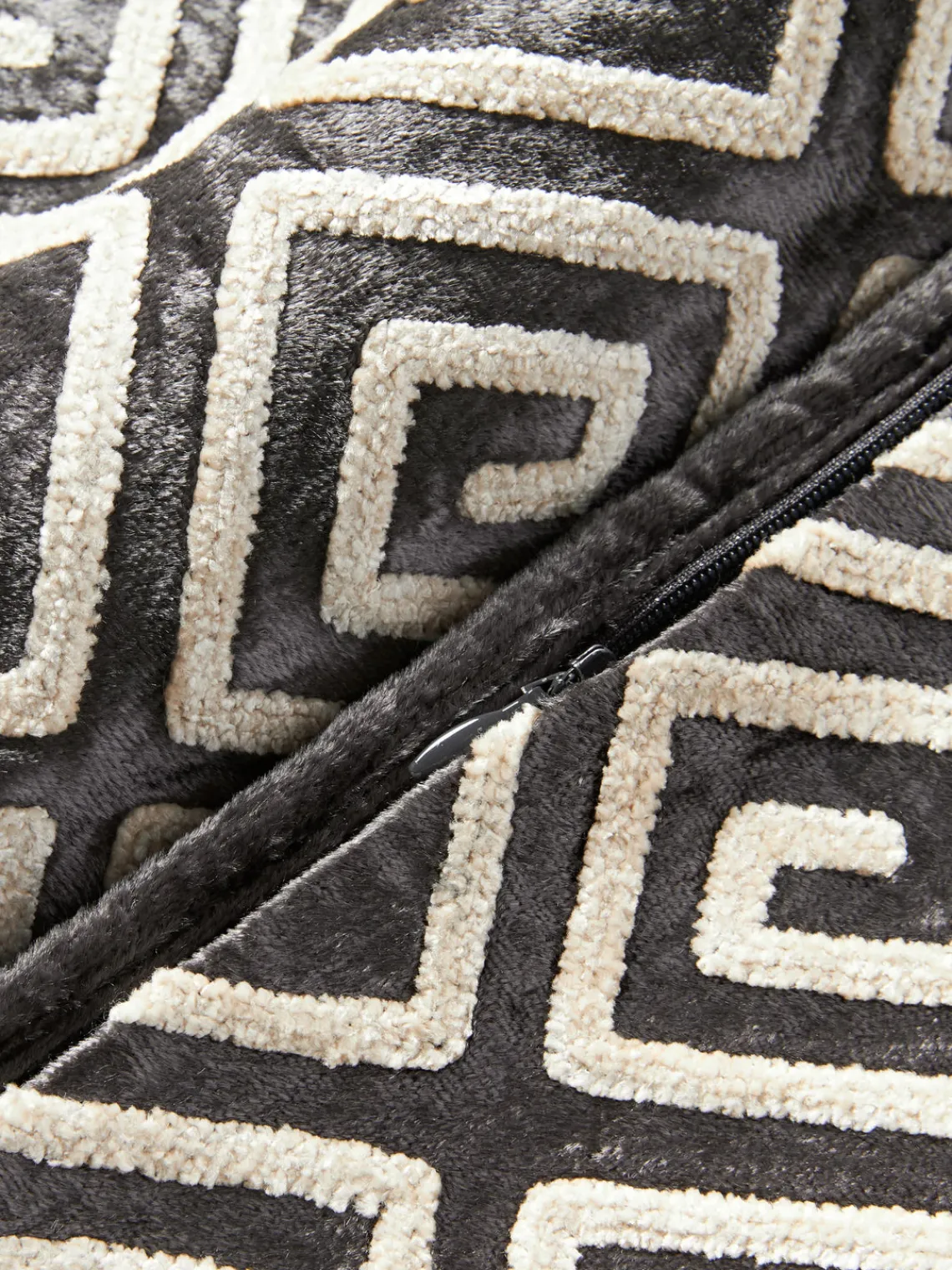 Outlet Funda de cojín de terciopelo con bordado de chenilla Solenne Mantas|Cojines Decorativos