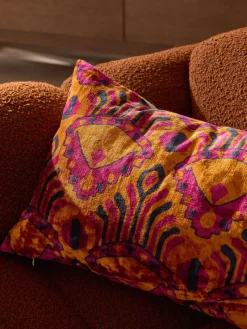 Clearance Funda de cojín de viscosa estampada en tejido jacquard Dima Mantas|Cojines Decorativos