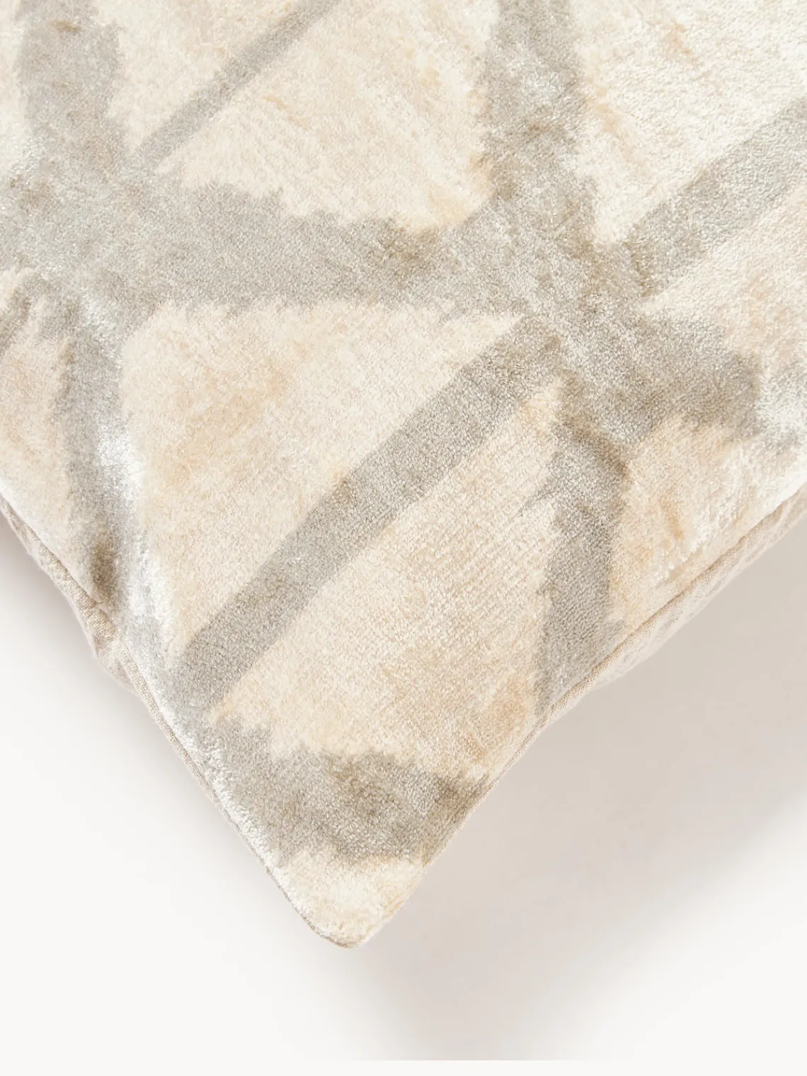 Cojines Decorativos|Cojines Decorativos>Westwing Collection Funda de cojín de viscosa con tejido jacquard Drew Gris claro con motivo de rombos