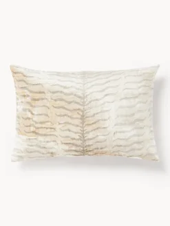 Mantas|Cojines Decorativos>Westwing Collection Funda de cojín de viscosa con tejido jacquard Helene Patrón de cebra abstracto gris claro