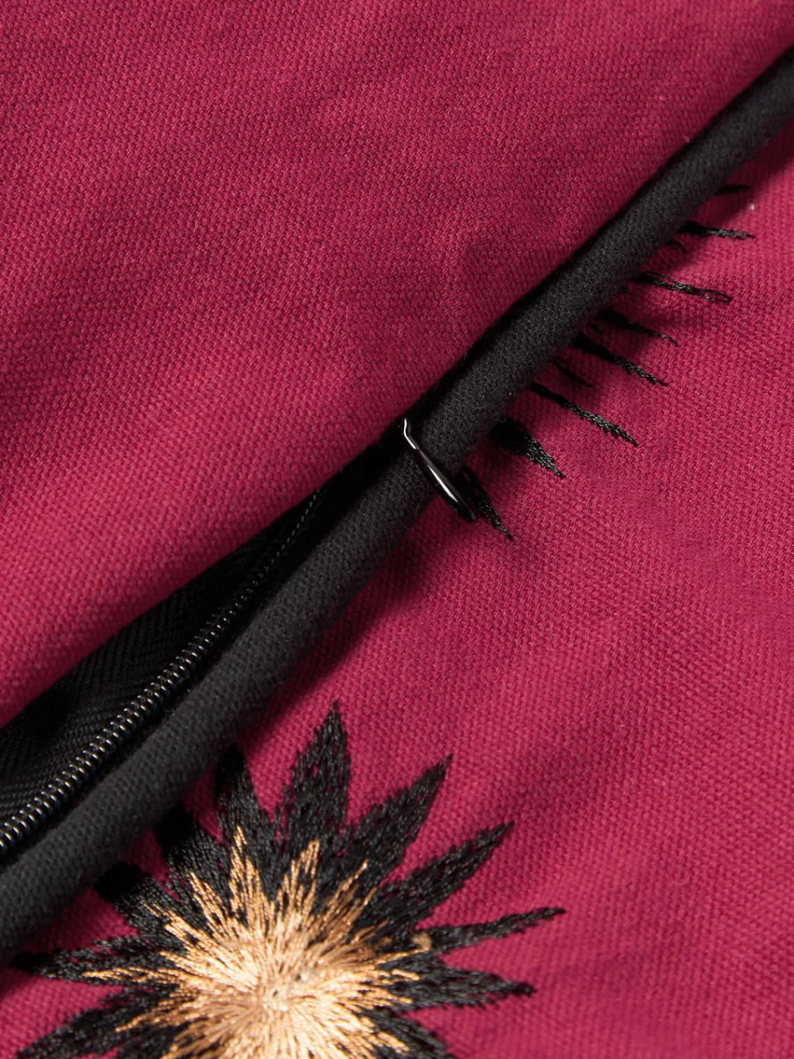 Cojines Decorativos|Mantas>Les Ottomans Funda de cojín decorativo de algodón artesanal Velvety Rojo óxido, beige