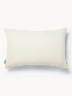 Mantas|Cojines Decorativos>Les Ottomans Funda de cojín decorativo de seda con estampado abstracto Silky Azul, beige claro