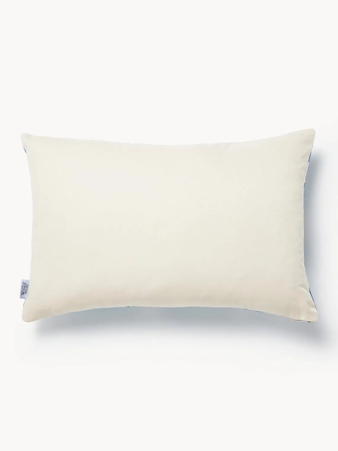 Mantas|Cojines Decorativos>Les Ottomans Funda de cojín decorativo de seda con estampado abstracto Silky Azul, beige claro