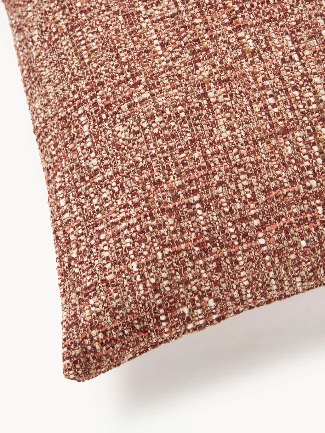 Mantas|Cojines Decorativos>Westwing Collection Funda de cojín en bouclé Talea Rojo óxido