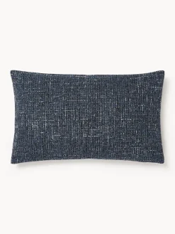 Mantas|Cojines Decorativos>Westwing Collection Funda de cojín en bouclé Talea Azul oscuro