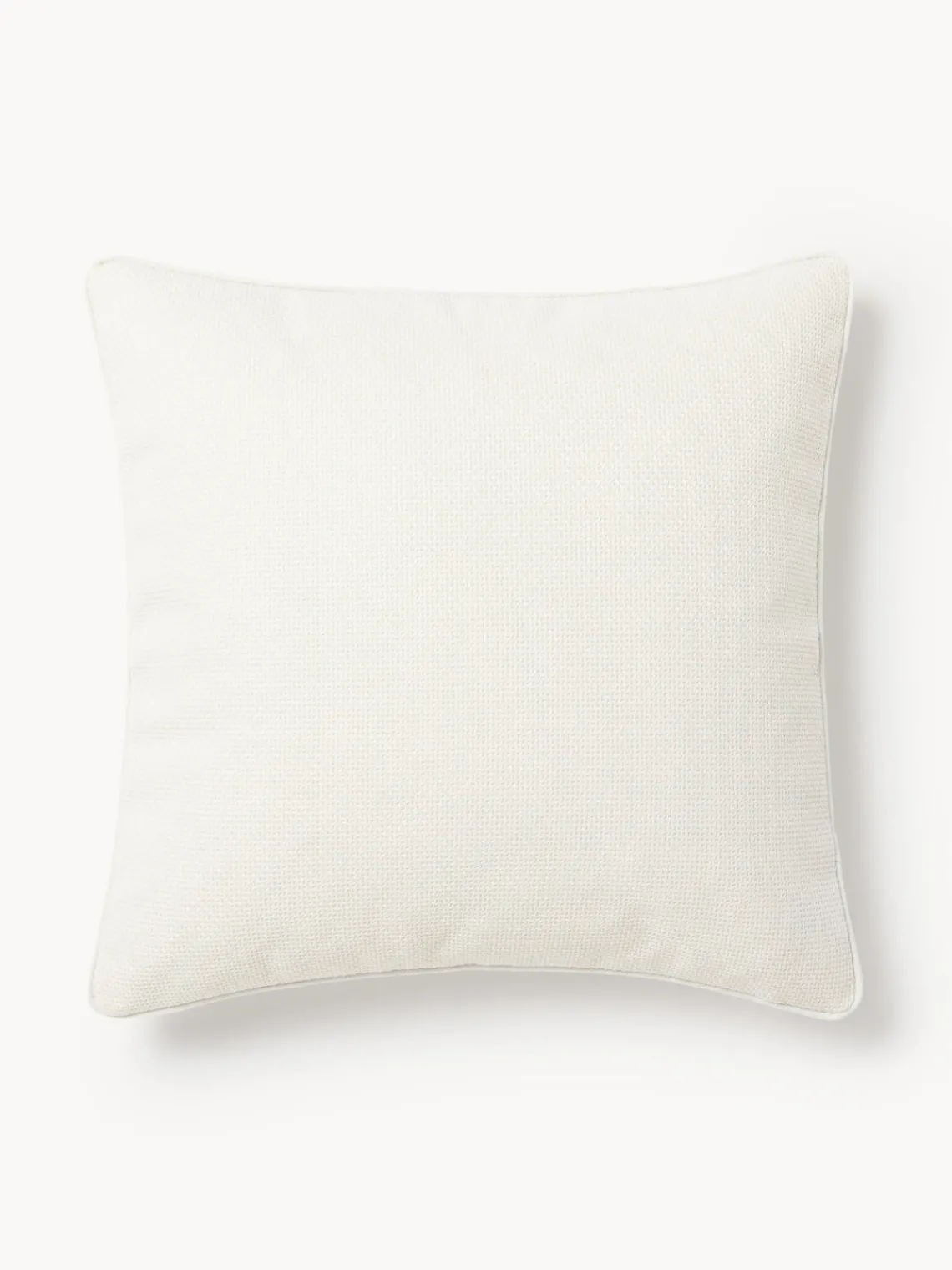 Cojines Decorativos|Mantas>Westwing Collection Funda de cojín en tejido bouclé con ribete Aya Blanco crema