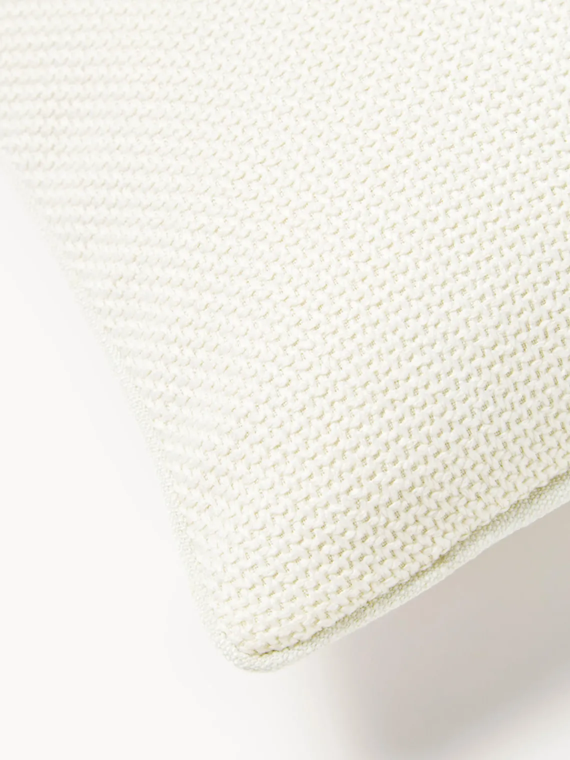 Cojines Decorativos|Mantas>Westwing Collection Funda de cojín en tejido bouclé con ribete Aya Blanco crema