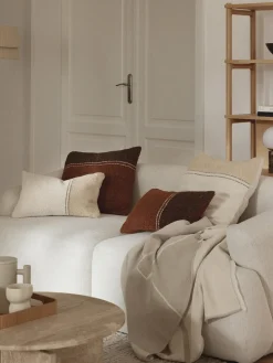 Discount Funda de cojín en tejido bouclé Lago Mantas|Cojines Decorativos