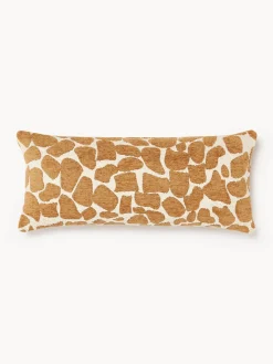 Cojines Decorativos|Mantas>Westwing Collection Funda de cojín en tejido bouclé y chenilla Nenda Naranja, blanco Off White